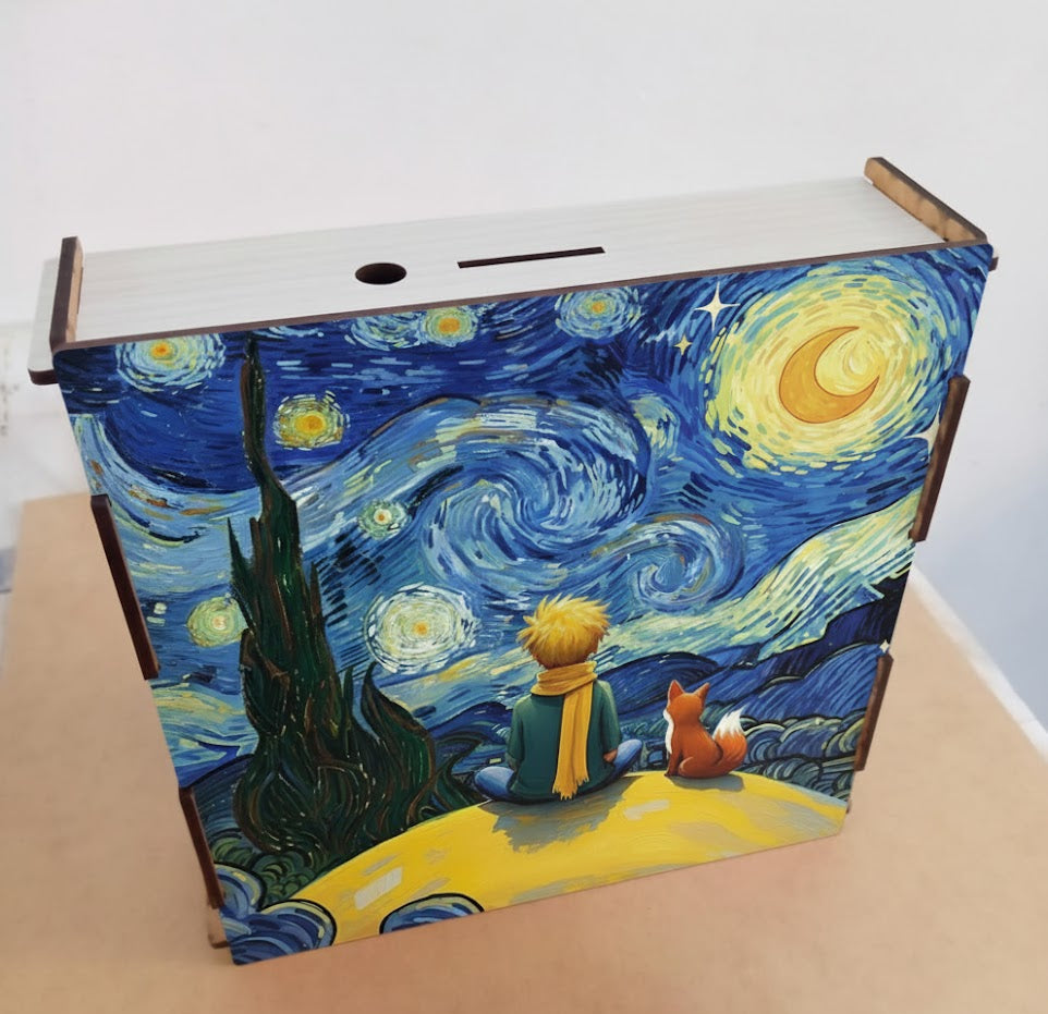 Alcancía de Madera con Metas de Ahorro | EL PRINCIPITO