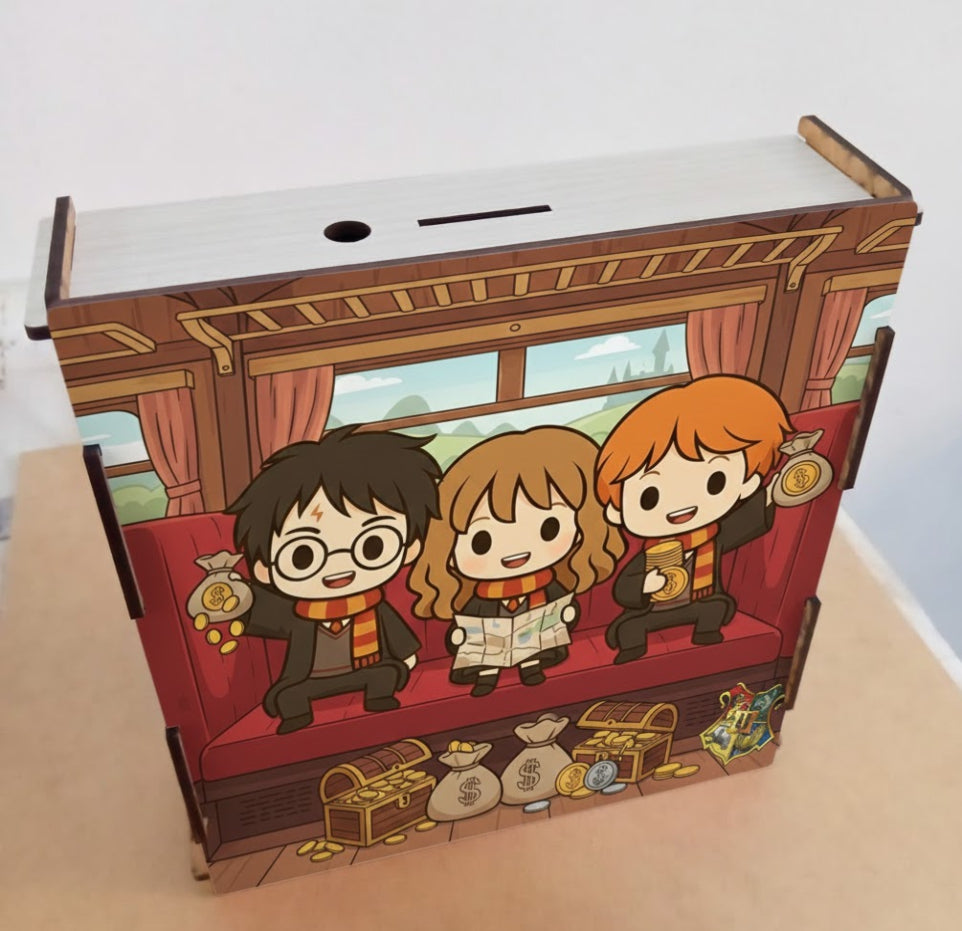 Alcancía de Madera con Metas de Ahorro | Harry Potter