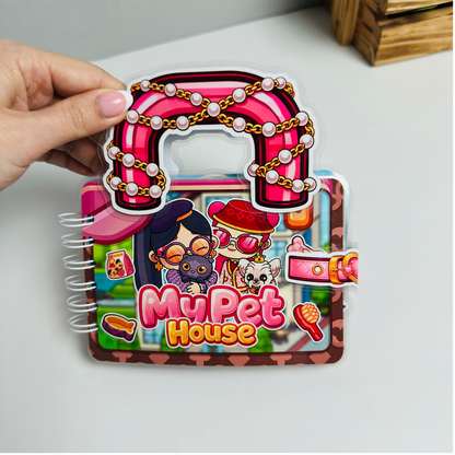 Mini Libro Interactivo My Pet House con Stickers y Velcro | Juguete Educativo, Creativo y sin Pantallas para Niños