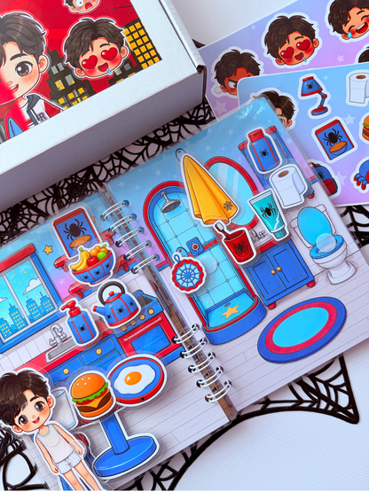 Libro Interactivo Spider-Man con Stickers y Velcro | Diversión Creativa sin Pantallas para Niños