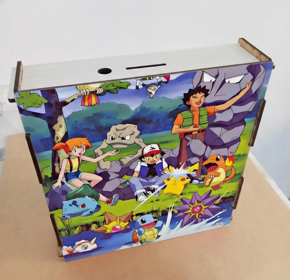 Alcancía de Madera con Metas de Ahorro | POKEMON