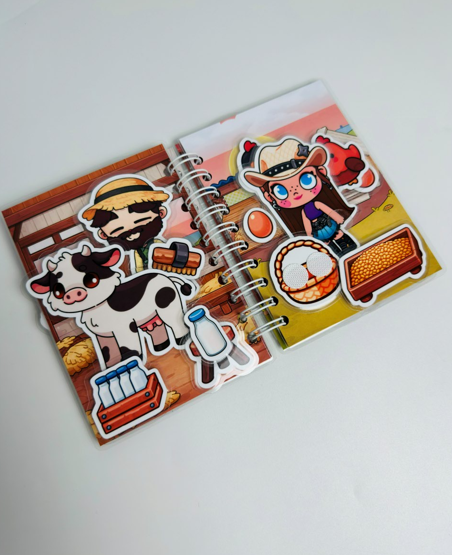 🐄 Cuaderno Interactivo de Granja para Niños | Juego Educativo con Stickers