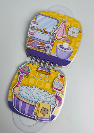 Libro Interactivo Pusheen  | Juguete Creativo con Stickers y Colorear