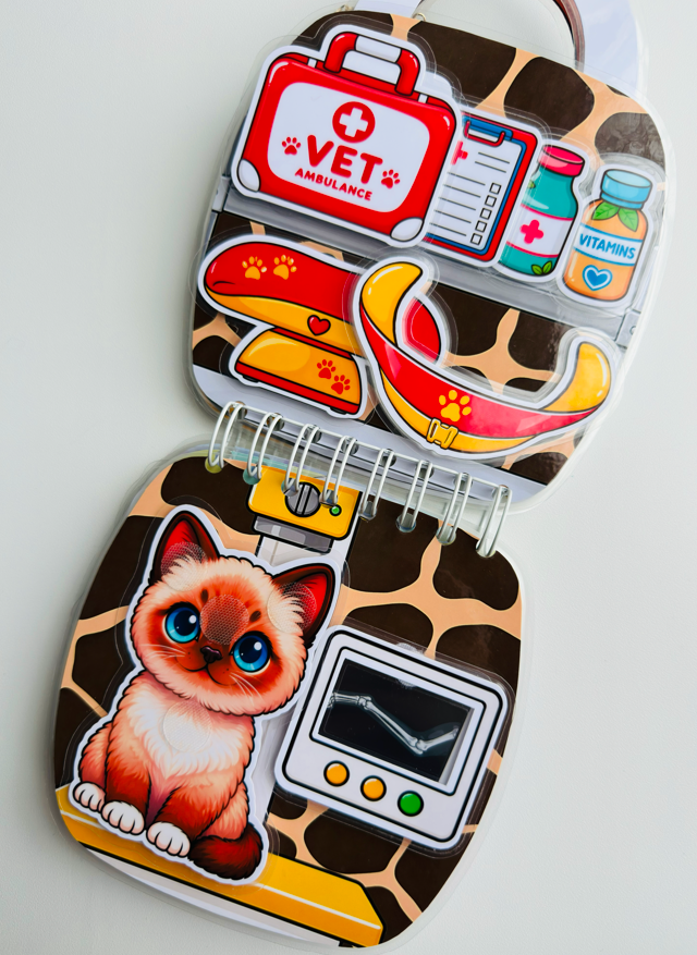 Libro Interactivo Gatito Marrón  | Juguete Creativo con Stickers y Colorear