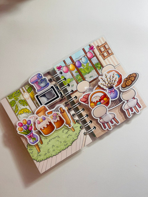 Libro Interactivo Happy Easter para Niños con Stickers | Juego Educativo Portátil