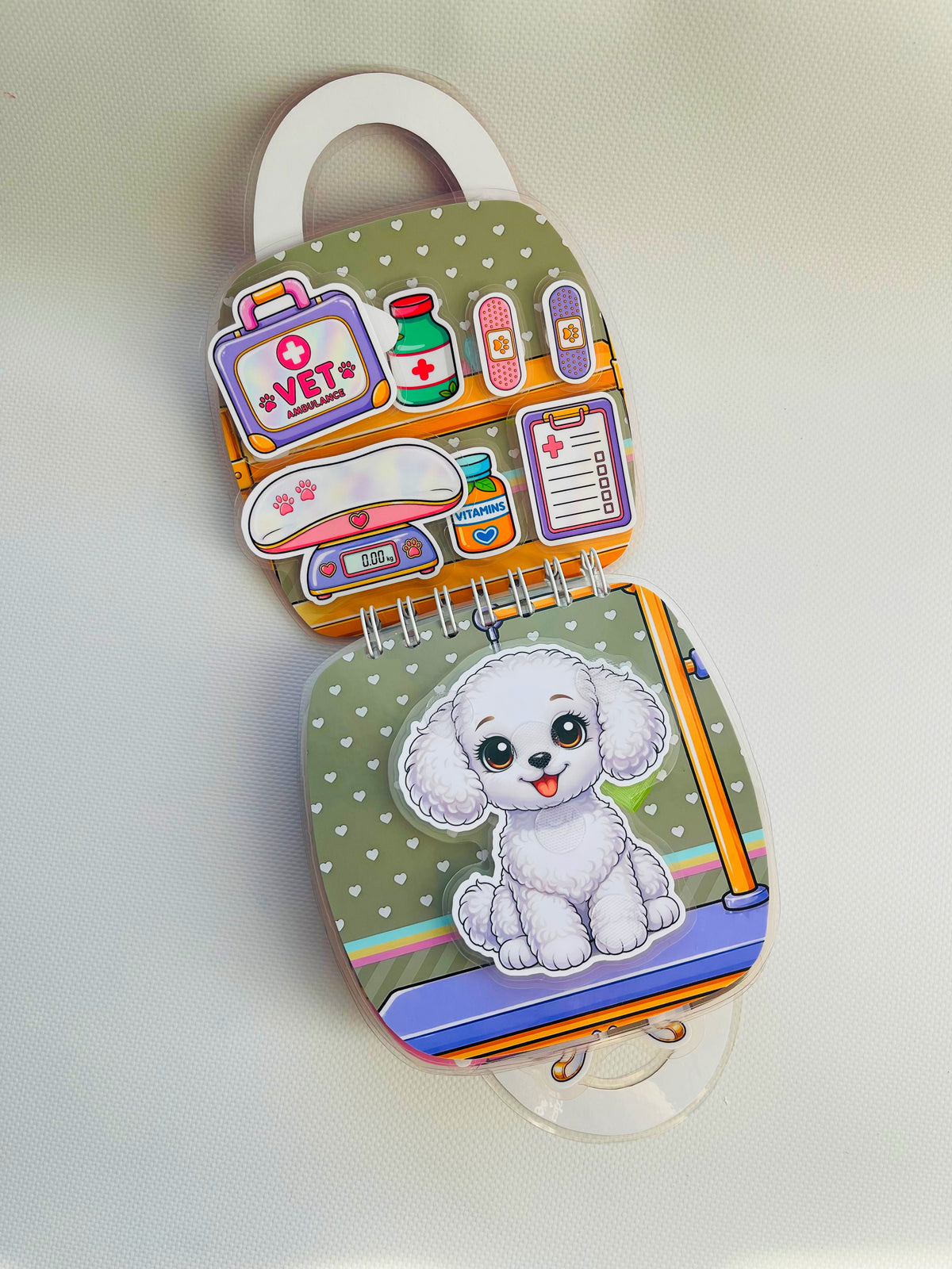 Libro Interactivo Perrito Rosado | Juguete Creativo + Stickers