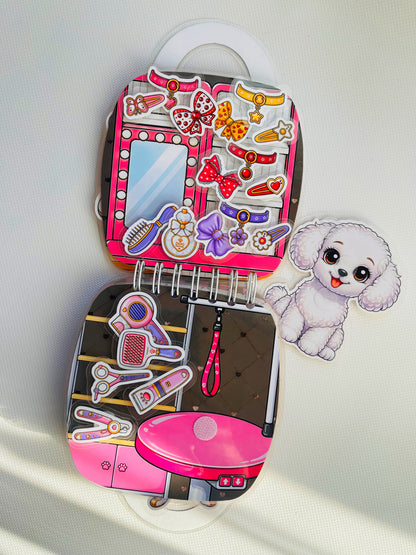 Libro Interactivo Perrito Rosado | Juguete Creativo + Stickers
