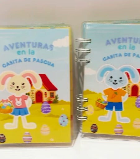 Libro Interactivo Conejito de Pascua A6 con Stickers y Velcro
