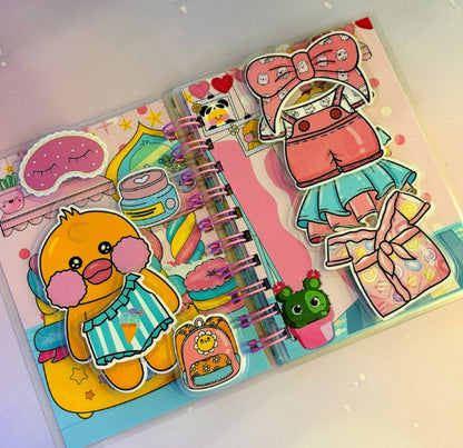 Libro Interactivo Patita Lalafan A6 con Stickers y Velcro