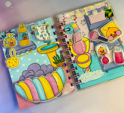 Libro Interactivo Patita Lalafan A6 con Stickers y Velcro