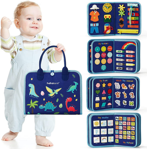 🦖🎒 Libro Interactivo de Fieltro Montessori en Forma de Maletín para Niños