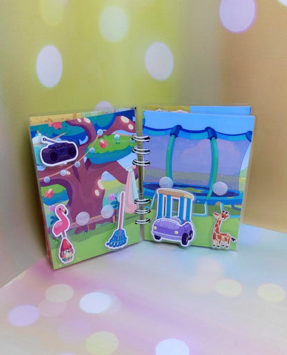 Libro Interactivo Mini Bluey con Stickers | Juego Didáctico Portátil para Niños