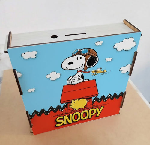 Alcancía de Madera con Metas de Ahorro | SNOOPY