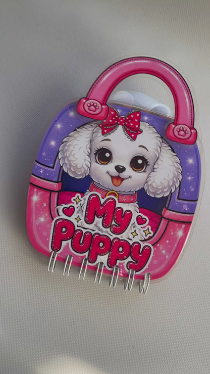 Libro Interactivo Perrito Rosado | Juguete Creativo + Stickers